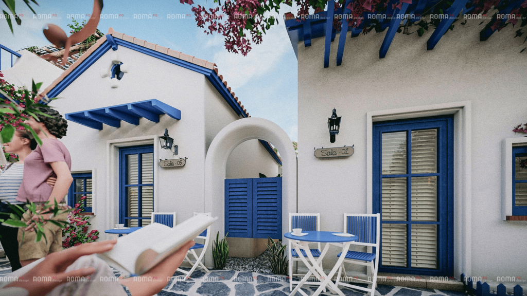 Thiết kế bungalow Phú Quốc phong cách Mediterranean Tropical tại An Thới