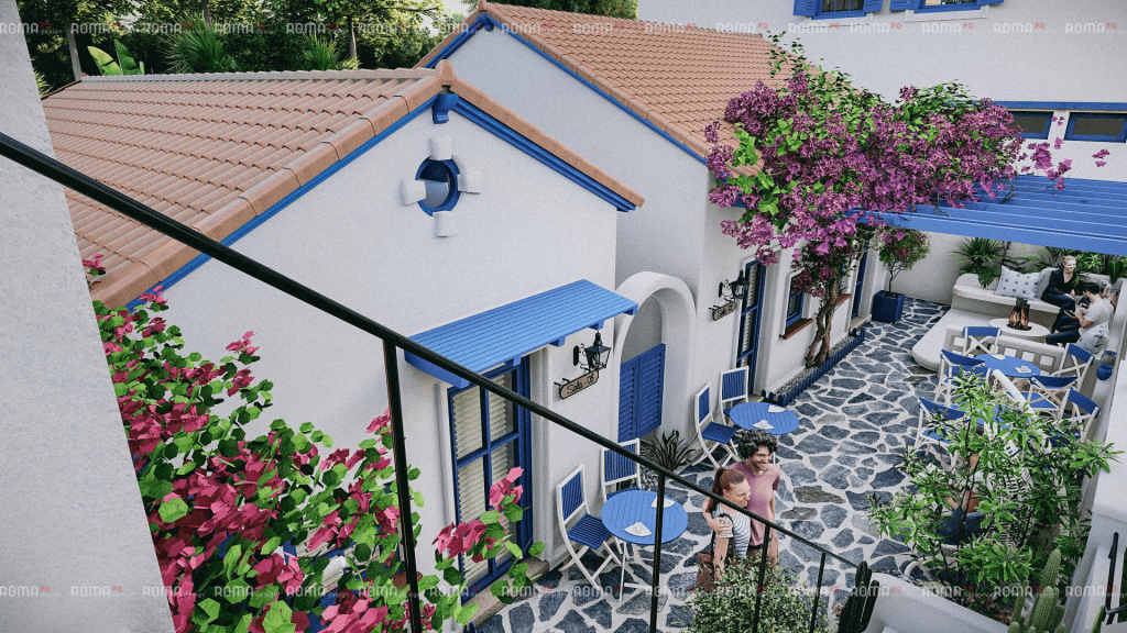 Thiết kế bungalow Phú Quốc phong cách Mediterranean Tropical tại An Thới