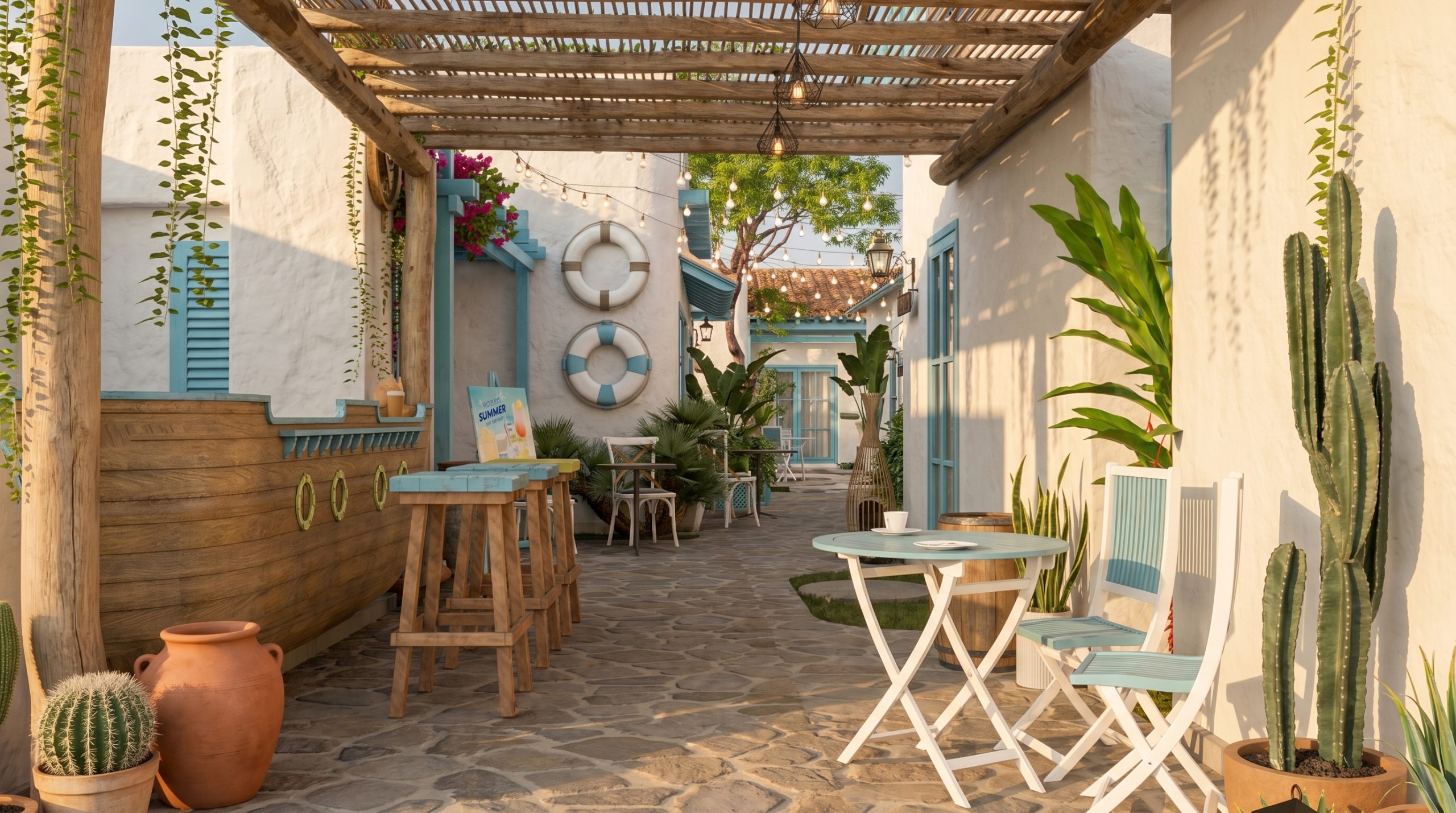 Thiết kế bungalow Phú Quốc phong cách Mediterranean Tropical bởi Roma Design