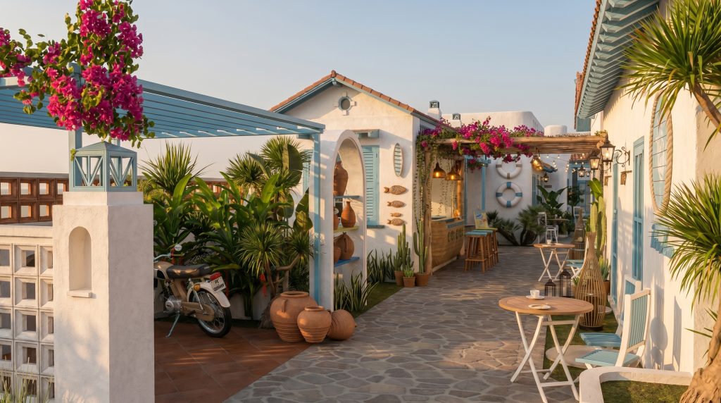 Thiết kế bungalow Phú Quốc phong cách Mediterranean Tropical bởi Roma Design