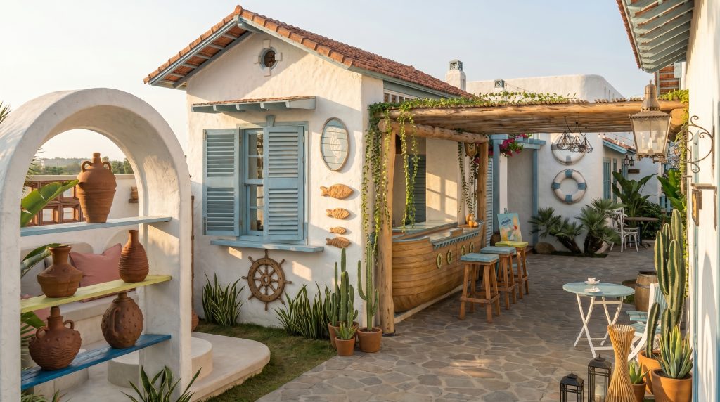 Thiết kế bungalow Phú Quốc phong cách Mediterranean Tropical bởi Roma Design