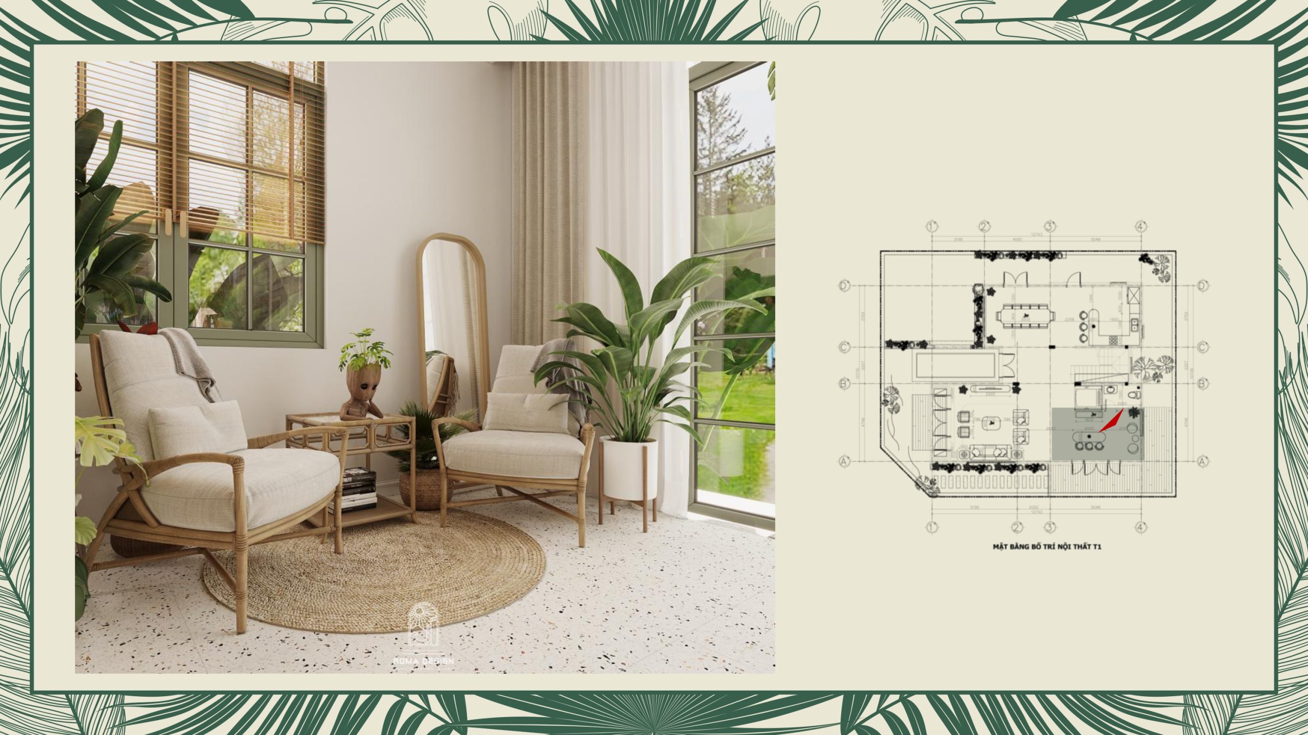 thiết kế nội thất villa tropical phú quốc