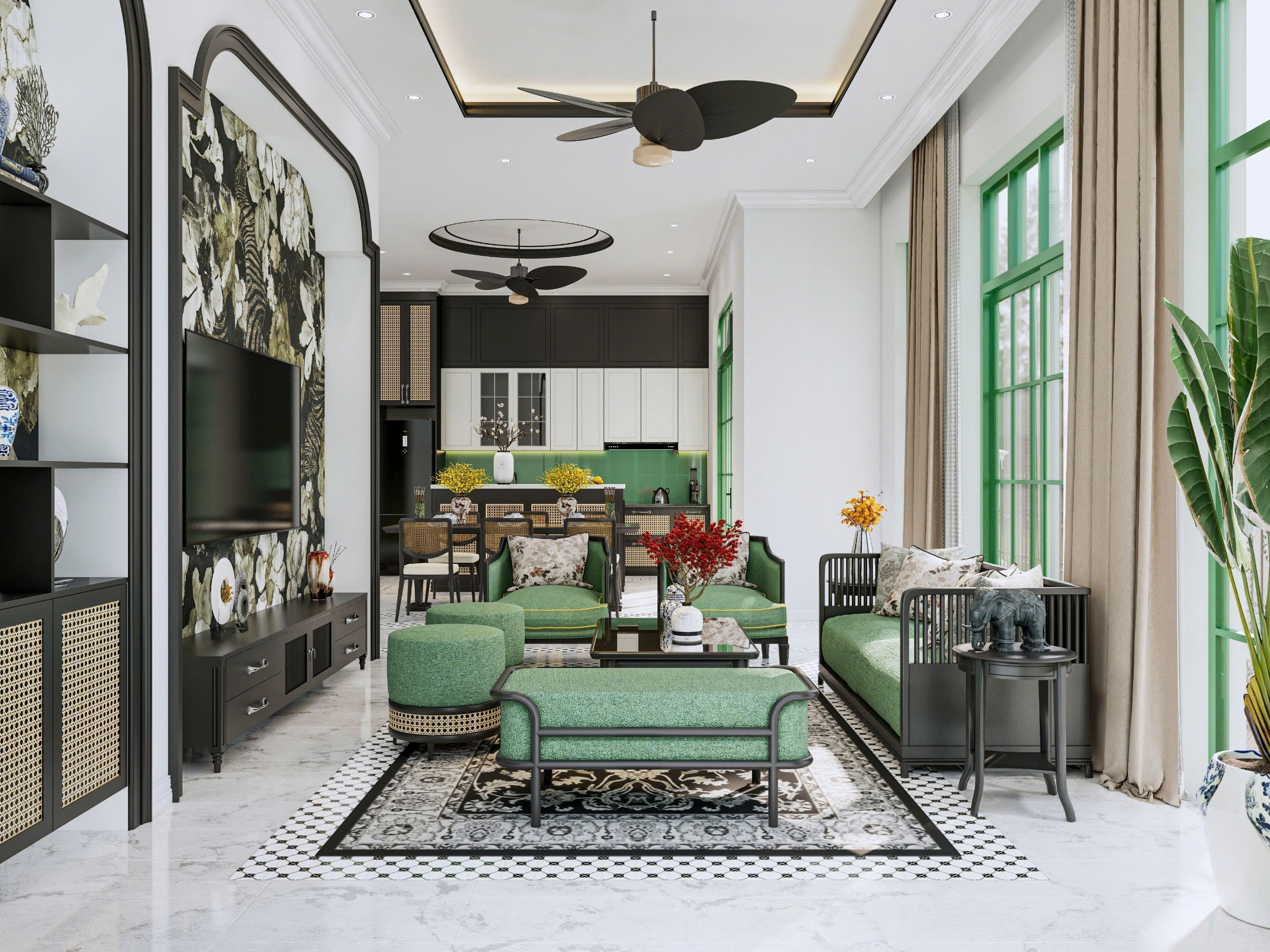 thiết kế nội thất villa tropical phú quốc