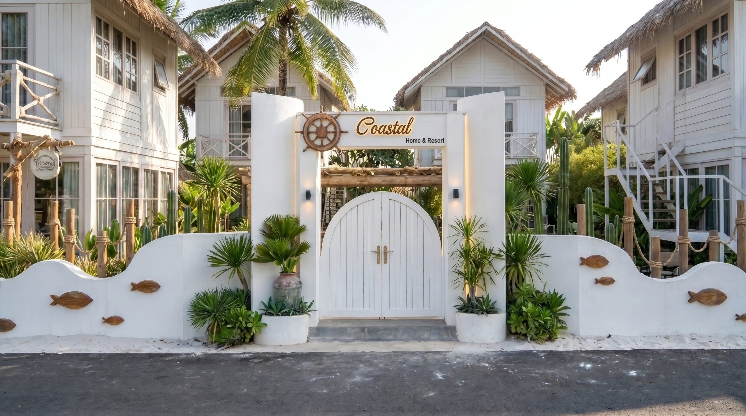 Thiết kế boutique resort tropical luxury tại Phú Quốc với hồ bơi trung tâm và villa mái lá