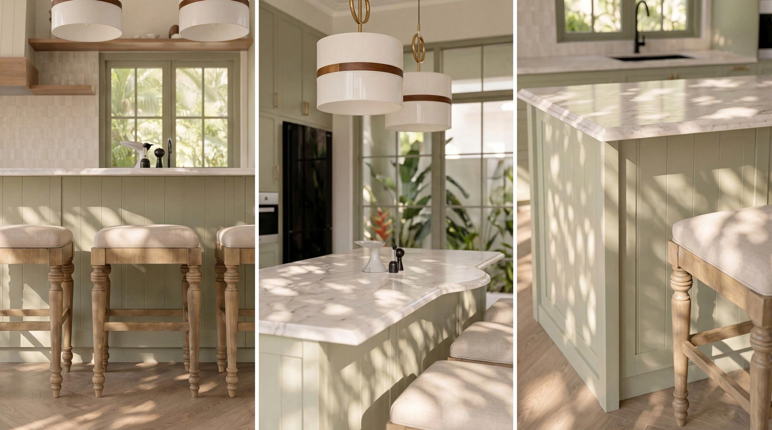 Thiết kế villa Phú Quốc Tropical P1109 với phòng khách liên thông phòng ăn và ánh sáng tự nhiên