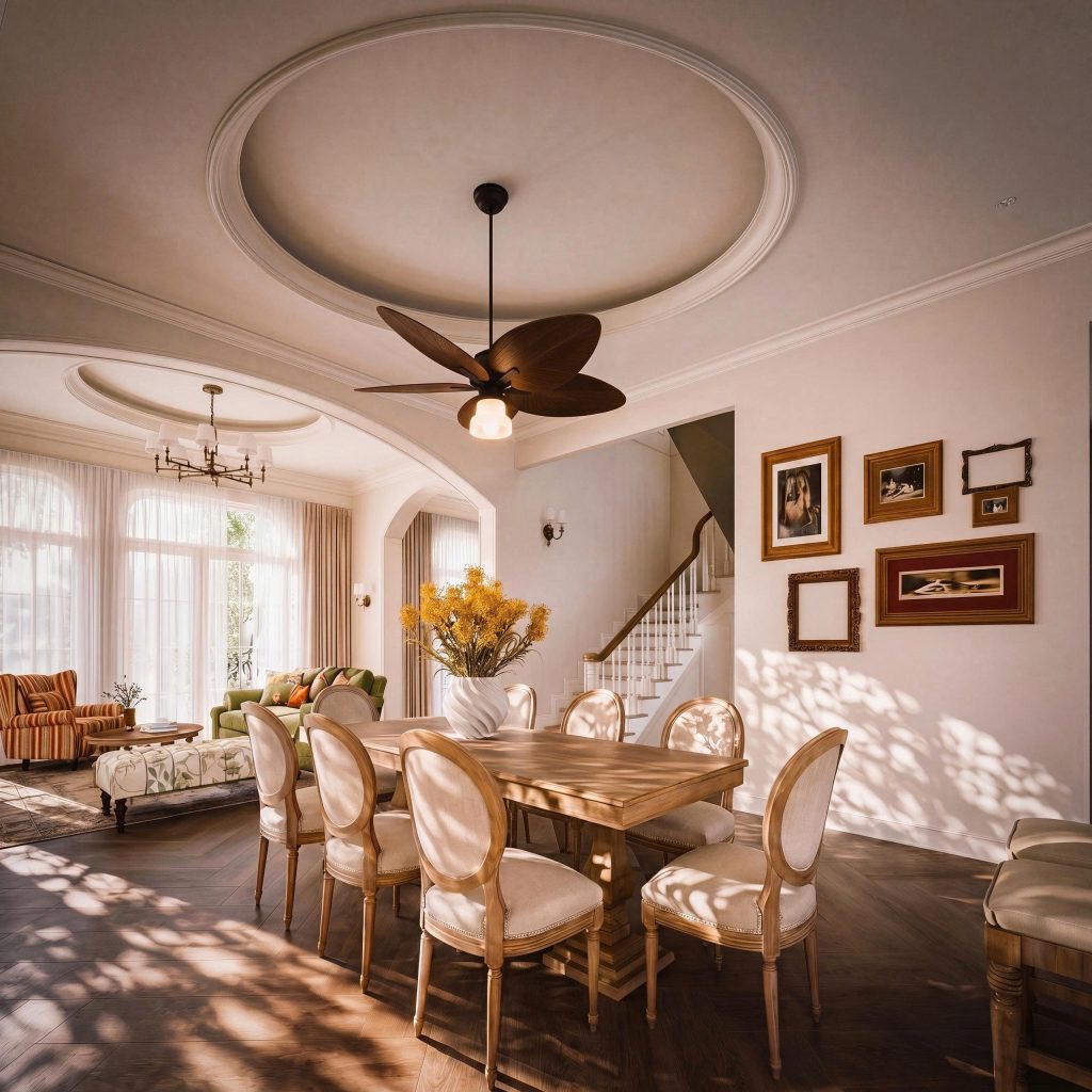 Thiết kế villa Phú Quốc Tropical P1109 với phòng khách liên thông phòng ăn và ánh sáng tự nhiên