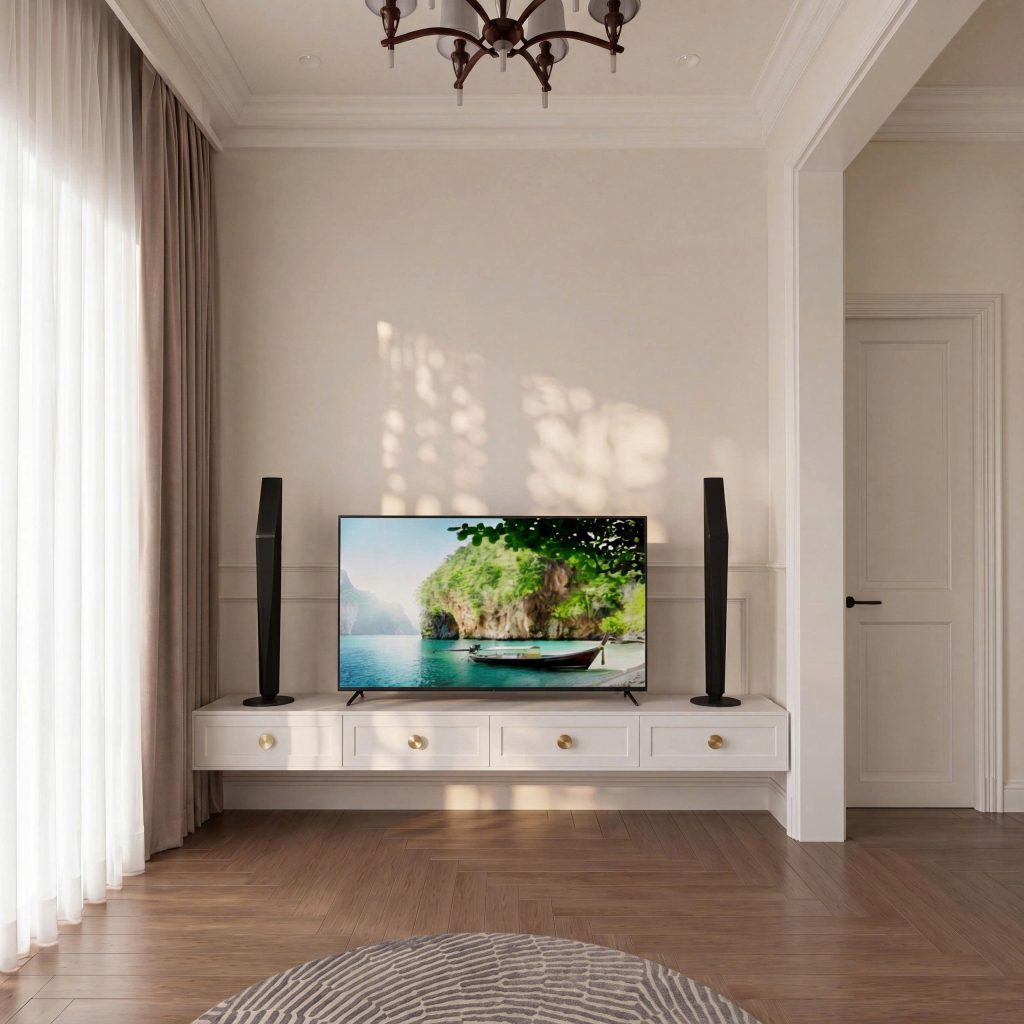 Thiết kế villa Phú Quốc Tropical P1109 với phòng khách liên thông phòng ăn và ánh sáng tự nhiên